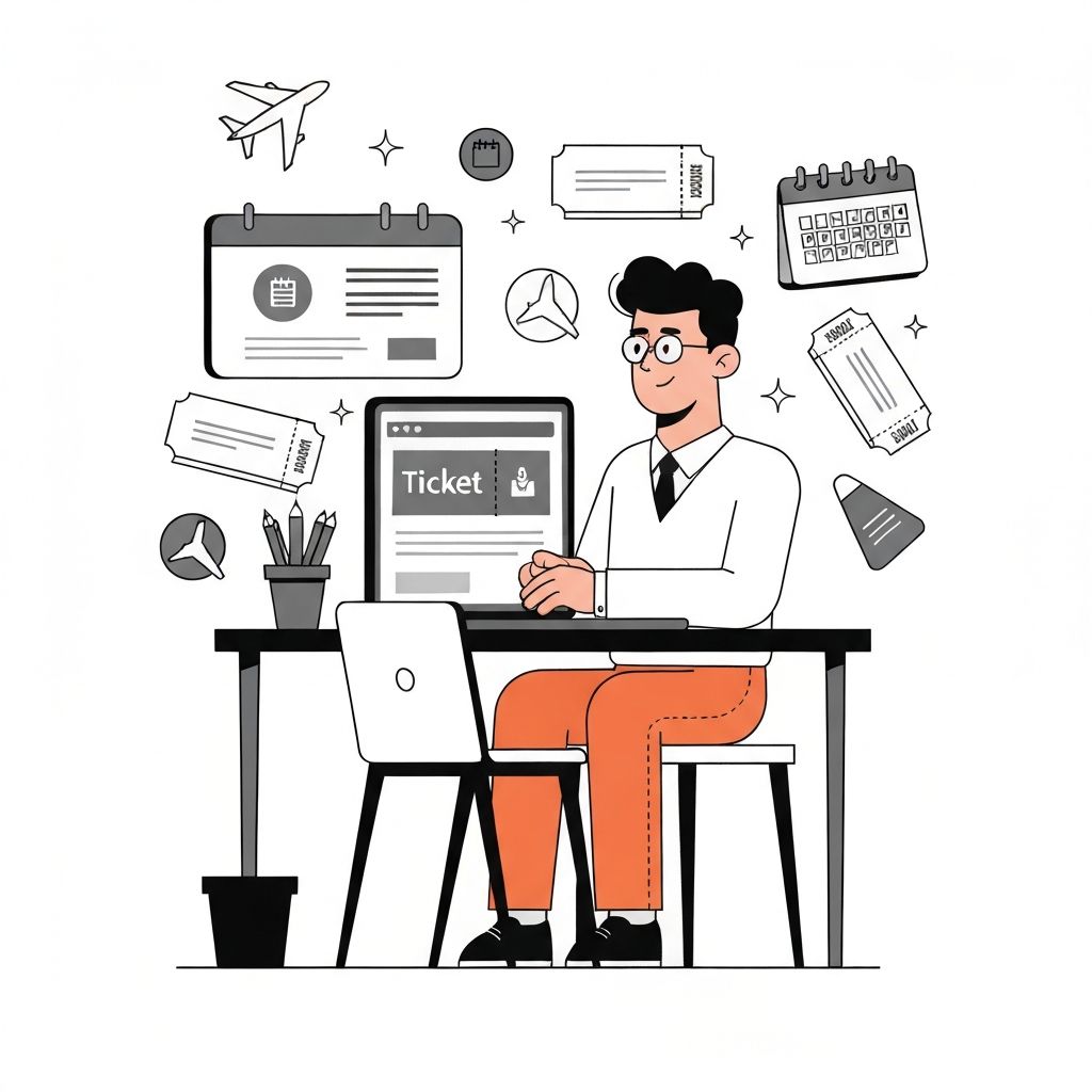 Ticket booking illustration